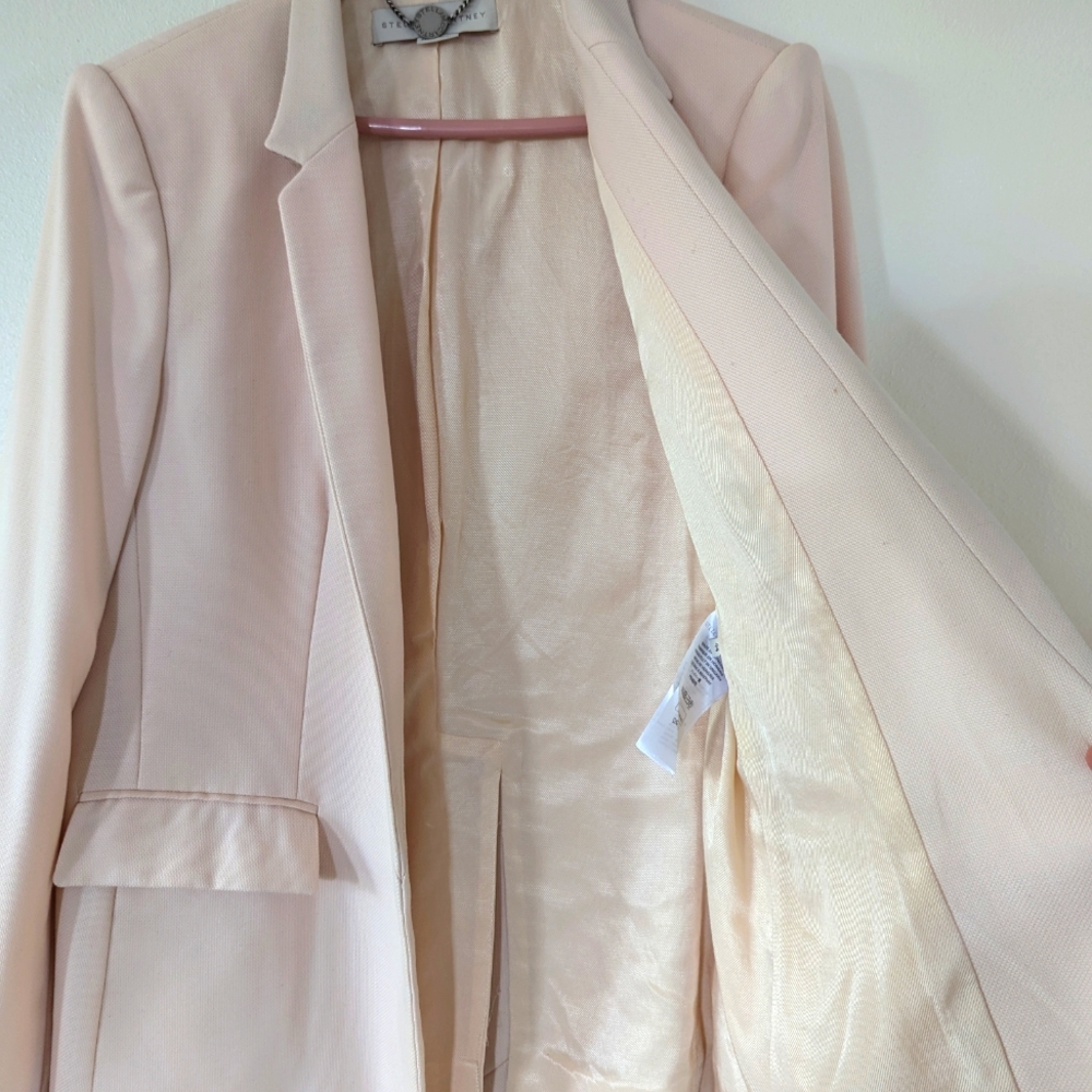 Stella McCartney Pale Pink Wool Blazer Size 44 - Picture 12 of 12